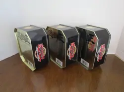 Three (3) Empty Yu-Gi-Oh! Trading Card Game Tins - 2 Gold - 1 Blue - Image 3