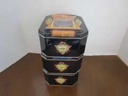 Three (3) Empty Yu-Gi-Oh! Trading Card Game Tins - 2 Gold - 1 Blue - Image 4