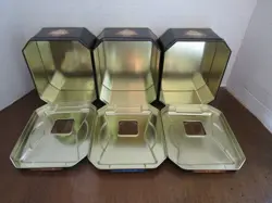 Three (3) Empty Yu-Gi-Oh! Trading Card Game Tins - 2 Gold - 1 Blue - Image 5