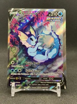 Vaporeon v SWSH181 Pokemon TCG Sword & Shield Holo Black Star Promo - Image 1