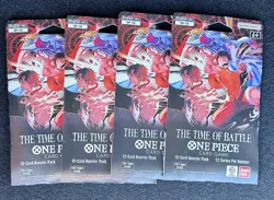 One Piece CCG OP-16 The Time Of Battle Sleeved Booster Packs (Lot of 4) - Image 1