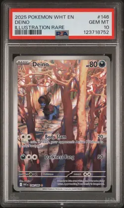 Pokemon: White Flare - Deino 146/086 IR Illustration Rare [PSA 10] GEM MINT - Image 2