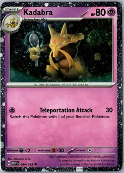Pokemon Card - Kadabra Miscellaneous Cards & Products 064/165 2018 Promo Holo NM - Image 1