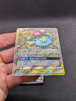 Venusaur & Snivy GX SM229 Sun & Moon Tag Team Alt Art Promo Pokemon Card NM/M - Image 3