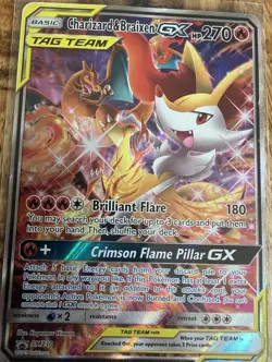 Pokemon TCG Charizard & Braixen GX SM230 Holo Promo Card Slightly Played - Image 1
