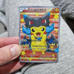 Pokemon Mega Charizard Pikachu Holo Promo Japanese Style Full Art Card - Image 1