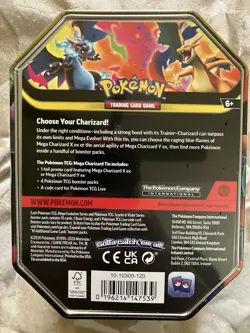 Pokemon Mega Charizard X Tin Mega Evolution Series Standard Card Holder 6+ - Image 2