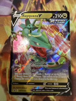 Rayquaza V SWSH147 Sword & Shield Black Star Promo Holo Pokemon Card LP - Image 1