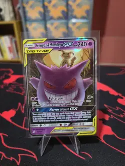 Pokemon Gengar & Mimikyu GX TAG TEAM Ultra Rare Holo Card 53/181 Team Up - Image 1