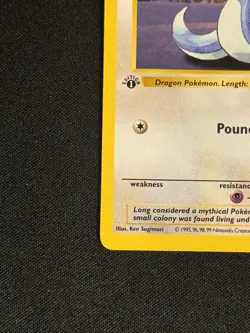 Dratini 26/102 1999 1st Edition Base Set Shadowless Pokemon Card Vintage LP+ - Image 5