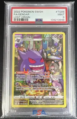 PSA 9 Graded Pokemon 2022 Gengar TG06/TG30 SWSH Lost Origin - Image 1