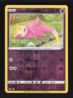 2021 Pokemon Galarian Slowpoke 054/198 Reverse Holo Common Chilling Reign - Image 1