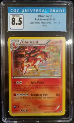 Charizard 19/113 Legendary Treasures Holo Rare CGC 8.5 NM/Mint+ Pokemon TCG - Image 1
