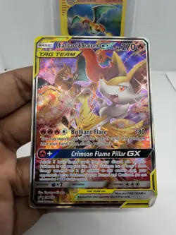 Pokemon TCG: Charizard & Braixen GX Tag Team Sun Moon Black Star Promo#SM230 HP - Image 1