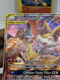 Pokemon TCG: Charizard & Braixen GX Tag Team Sun Moon Black Star Promo#SM230 HP - Image 3