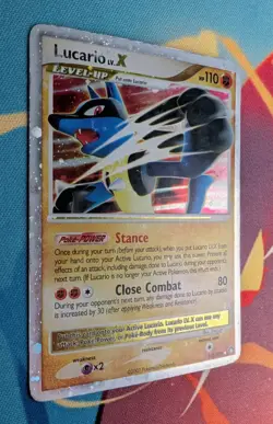 Lucario LV.X #122/123 Mysterious Treasures Pokemon 2007 - Heavily Played - Image 3