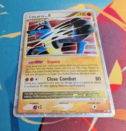 Lucario LV.X #122/123 Mysterious Treasures Pokemon 2007 - Heavily Played - Image 4