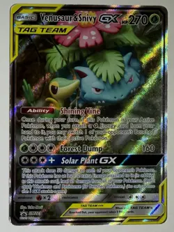 Venusaur & Snivy GX SM229 Holo Promo – TAG TEAM | SM Black Star Promos | Pokemon - Image 1