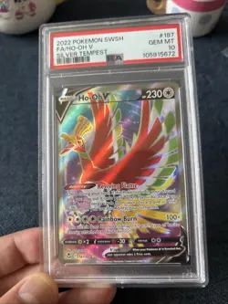 2022 Pokemon SWSH FA/HO-OH v Silver Tempest PSA 10 Gem Mint - Image 2