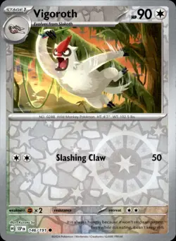 Vigoroth 146/191 Reverse Holo - Pokemon SV08: Surging Sparks - NM - Image 1