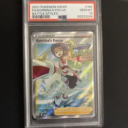 Pokemon Korrina's Focus 160/163 Holo Full Art Ultra Rare Battle Styles PSA 10 - Image 1