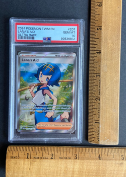 2024 Pokemon TWM EN Lana's Aid PSA 10 GEM FULL ART ULTRA RARE 207/167 - Image 1