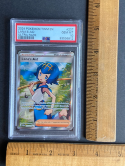 2024 Pokemon TWM EN Lana's Aid PSA 10 GEM FULL ART ULTRA RARE 207/167 - Image 5