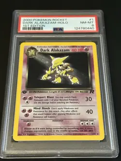 2000 Pokemon Team Rocket Dark Alakazam 1st Edition Holo #1/82 - Image 1