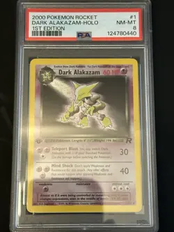 2000 Pokemon Team Rocket Dark Alakazam 1st Edition Holo #1/82 - Image 2