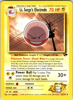 Pokemon | Gym Challenge | Lt. Surge's Electrode | 052/132 | Unlimited | LP - Image 1