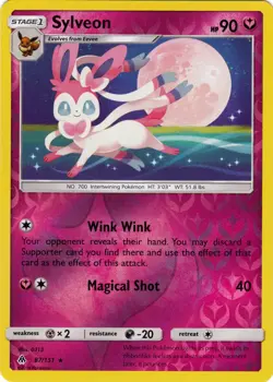 Moderately Played Sylveon - 87/131 - Rare - Reverse Holo Pokemon Forbidden Light - Image 1