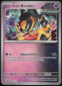 Iron Boulder (Master Ball Pattern) 046/131 Prismatic Evolutions Pokemon Holo NM - Image 1