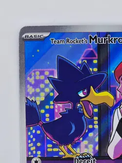 Team Rocket's Murkrow 200/182 Pokemon TCG Destined Rivals Illustration Rare H NM - Image 3