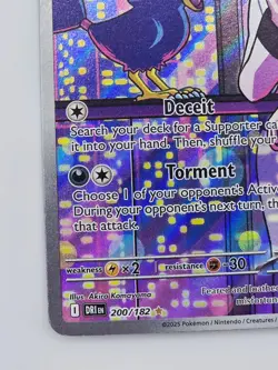 Team Rocket's Murkrow 200/182 Pokemon TCG Destined Rivals Illustration Rare H NM - Image 5