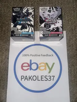 Black Bolt + White Flare Booster Bundle Lot 2 Boxes Zekrom Reshiram Pokemon TCG - Image 1