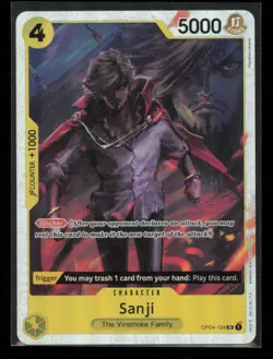 Sanji (104) OP04-104 One Piece Kingdoms of Intrigue Super Rare Near Mint - Image 1