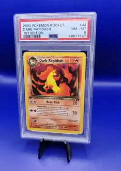 Dark Rapidash 44/82 1st Edition Team Rocket Pokemon Card TCG 2000 Graded PSA 8 - Image 2