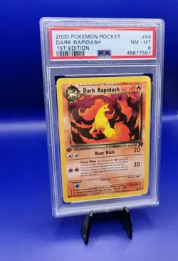 Dark Rapidash 44/82 1st Edition Team Rocket Pokemon Card TCG 2000 Graded PSA 8 - Image 3