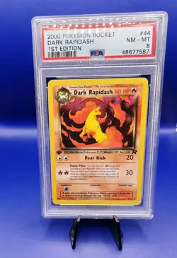 Dark Rapidash 44/82 1st Edition Team Rocket Pokemon Card TCG 2000 Graded PSA 8 - Image 4