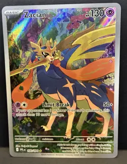 Zacian Illustration Rare 100/094 ME02 Phantasmal Flames Holo Pokemon TCG Card NM - Image 1