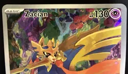Zacian Illustration Rare 100/094 ME02 Phantasmal Flames Holo Pokemon TCG Card NM - Image 2