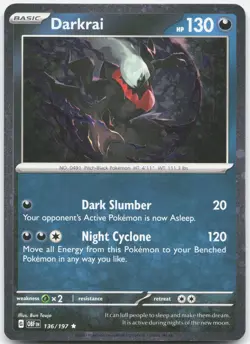 Darkrai (Cosmos Holo) 136/197 Holo Miscellaneous Cards & Products Pokemon NM/M - Image 1