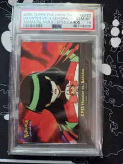 2000 TOPPS POKEMON TV ANIMATION SER 2 EPISODE CARDS HAUNTER VS. KADABRA PSA 10 - Image 1