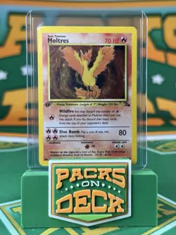 1st Edition Moltres Holographic Fossil Ed 12/62 1999 Pokemon WOTC Vintage - Image 1