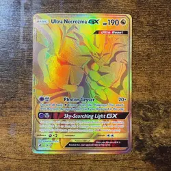 2018 Pokemon Ultra Necrozma GX 78/70 Dragon Majesty Full Art Secret Rare Gold NM - Image 1