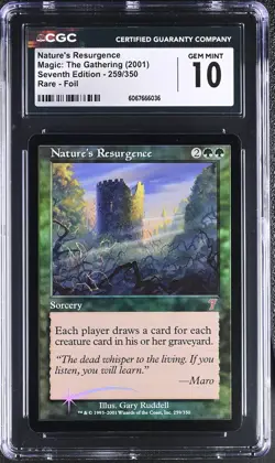 NATURE'S RESURGENCE 7th Edition Foil Rare CGC 10 MTG [Nostalgium] - Image 1