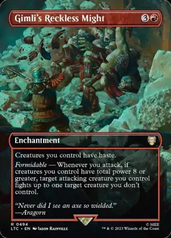 Gimli's Reckless Might (Borderless) Commander: the Lord of the Rings #0494 RARE - Image 1