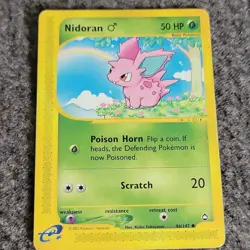 Pokemon TCG Nidoran M 96/147 Aquapolis Common Regular EN Basic 50HP 2002 - Image 1