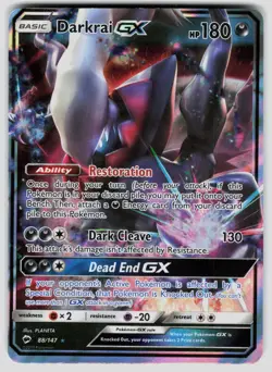 Pokemon SM - Burning Shadows Darkrai GX 88/147 Holo Ultra Rare LP - Image 1