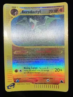 Pokemon AERODACTYL 1/144 Rara Skyridge Reverse Holo ENG Carte Vintage - Image 2